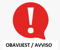 OBAVIJEST / AVVISO