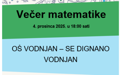 ODRŽANA 2. VEČER MATEMATIKE